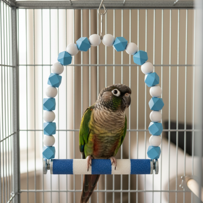 레브홈 발톱갈이 그네 횟대, 1개, 블루