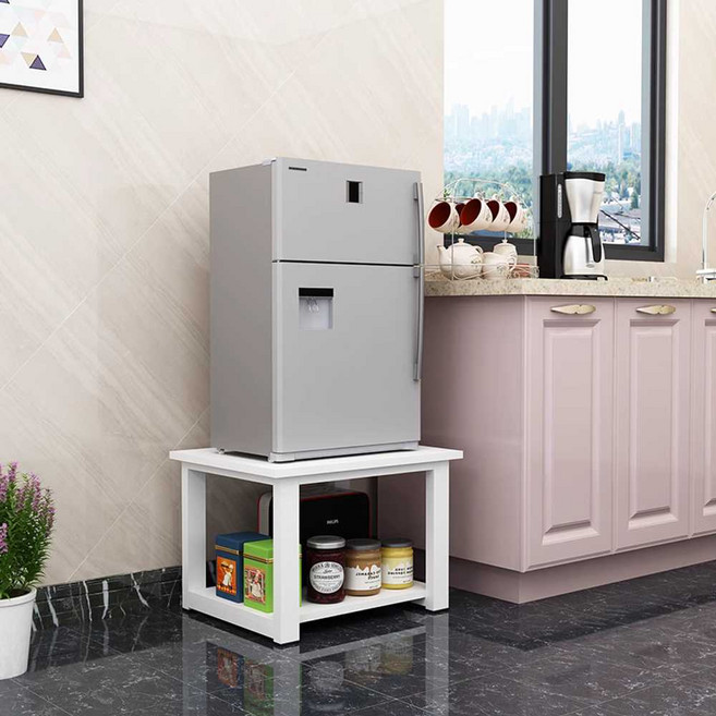 미니 냉장고 받침대 원목 보관 레인지대 선반 수납, 17. 큰 높은 흰색+흰색 발받침