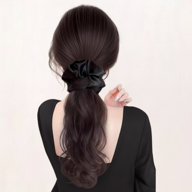 쁘띠엘라 포니테일 곱창밴드 집게핀 롱웨이브 가발