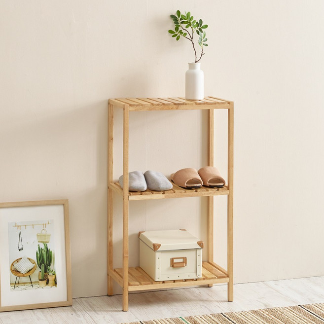 조은세상 고무나무 신발장 화분정리대 3단, 고무나무 신발장 3단 소