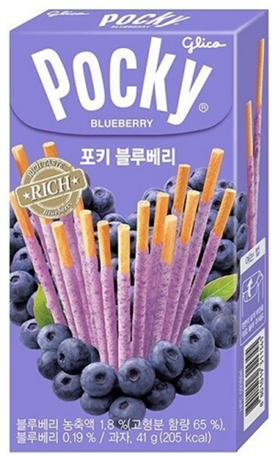 해태제과 포키 블루베리 막대과자 단체 행사 선물 학교 어린이집, 41g, 5개