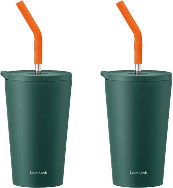락앤락 데일리 스트로우 텀블러, 그린, 400ml, 2개