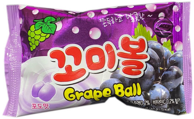 꼬미볼 포도맛 40g x16개 새콤달콤 맛있는 머쉬멜로우, 16개