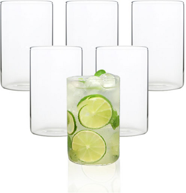 BESTAR 홈카페 투명 내열유리컵 400ml, 6개