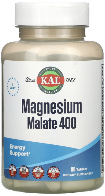 KAL Magnesium Malate 칼 마그네슘 말레이트 400mg 90타블렛 2팩, 90정, 2개