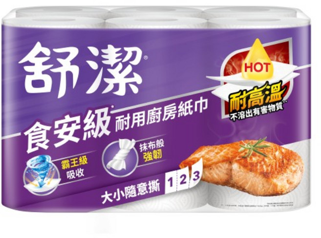 舒潔 食安級耐用廚房紙巾 耐高溫不溶出有害物質, 1個, 108張