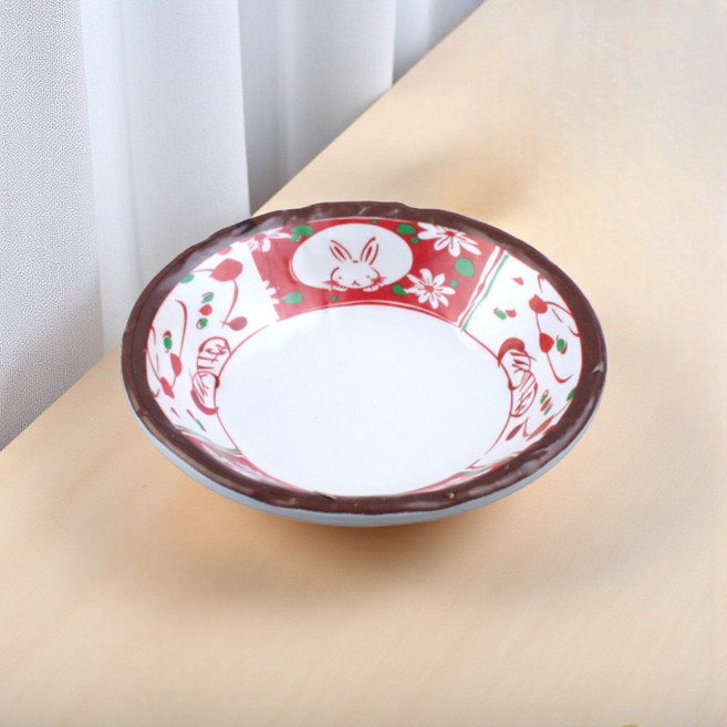 토끼풀 돌무늬칸츄리구프 멜라민 그릇 플레이팅 한식 일식 중식 가정 다용도, DS-7287 6.5호, 없음, 1개