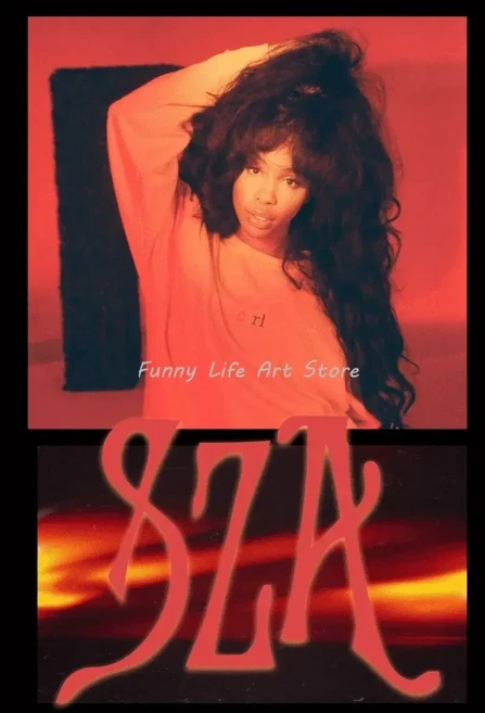 SZA 팝 가수 스타 초상화 음악 앨범 SOS 커버 포스터 및 인쇄 캔버스 벽 예술 그림 거실 장식 선물, 05 20X30cm Unframed, 05 20, 1개
