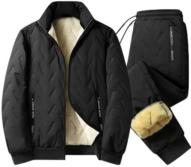 데누아르 남여공용 양털 기모 안감 방한 깔깔이 세트 점퍼+바지 상하의 세트