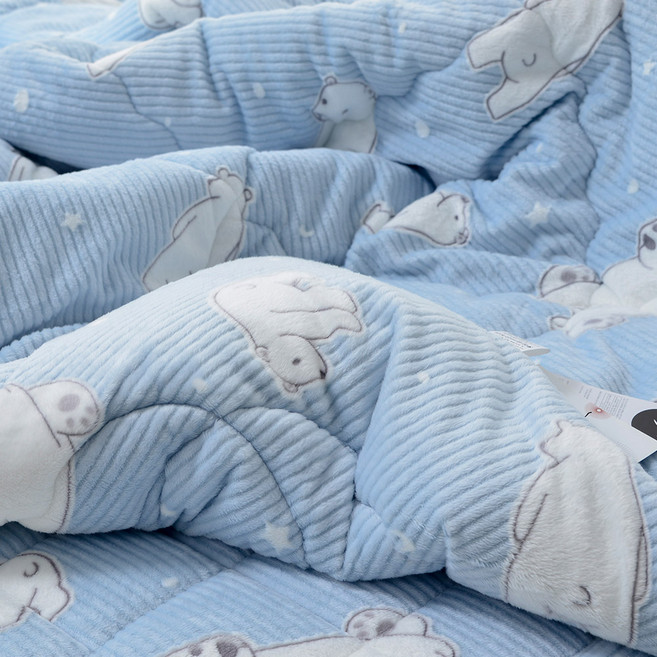 [이불단품] 캐릭터 곰돌이 착번 밍크 극세사 겨울 어린이 키즈 초등학생 기숙사 차렵 이불 침구 슈퍼싱글 SS