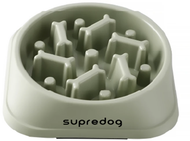SUPREDOG 강아지 반려견 설사 급체방지 슬로우보울 밥그릇 천천히먹기 식기, 1개, 카키 - 쿠팡