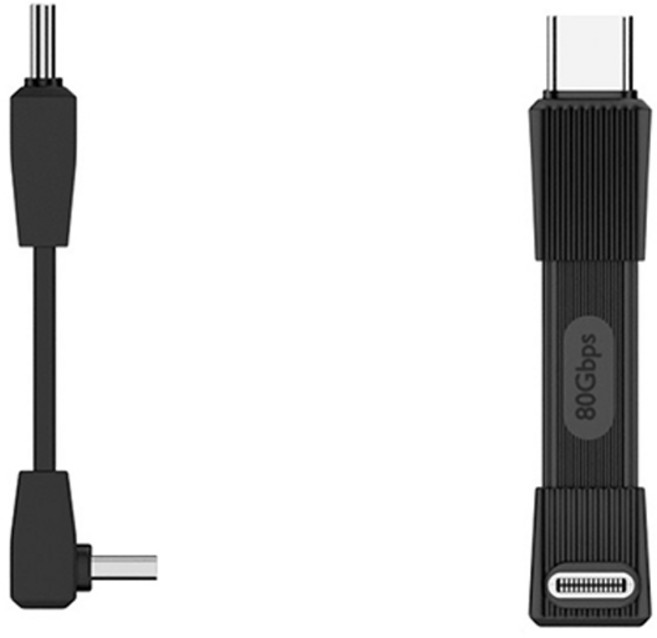 USB4 全功能短線 80Gbps 240W PD3.1快充 8K/60Hz 影音傳輸, 公對公 黑色, 1個, 51mm