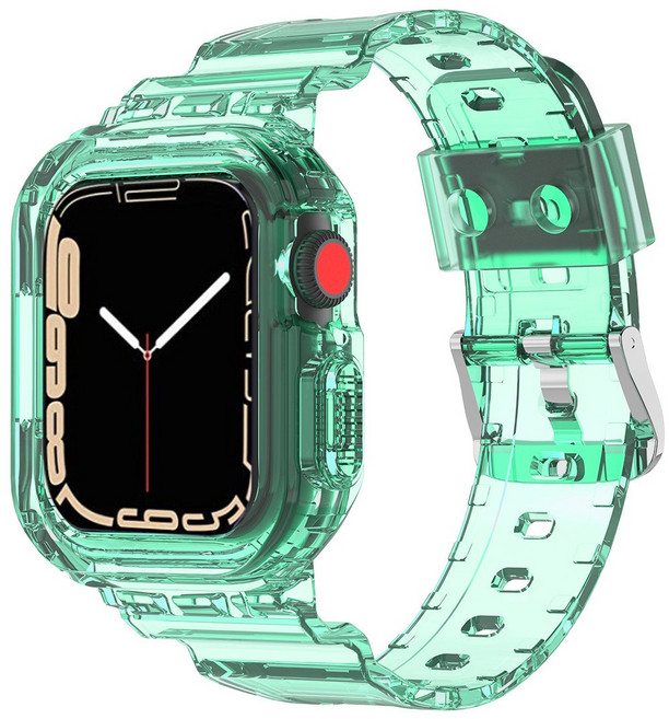 JENMV 애플워치 호환 스트랩 투명 경량 스포츠 클리어 스트랩, 38/40/41mm, 투명녹색