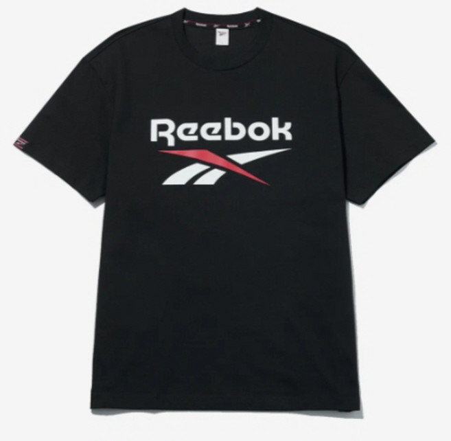 [국내매장판] 리복 반소매 에센셜 빅로고 티셔츠 - 블랙