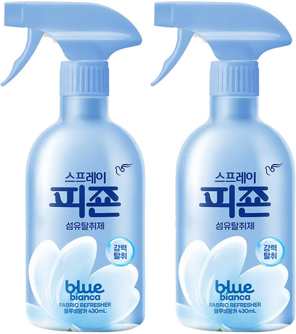 피죤 스프레이 섬유탈취제 블루비앙카 본품, 430ml, 2개