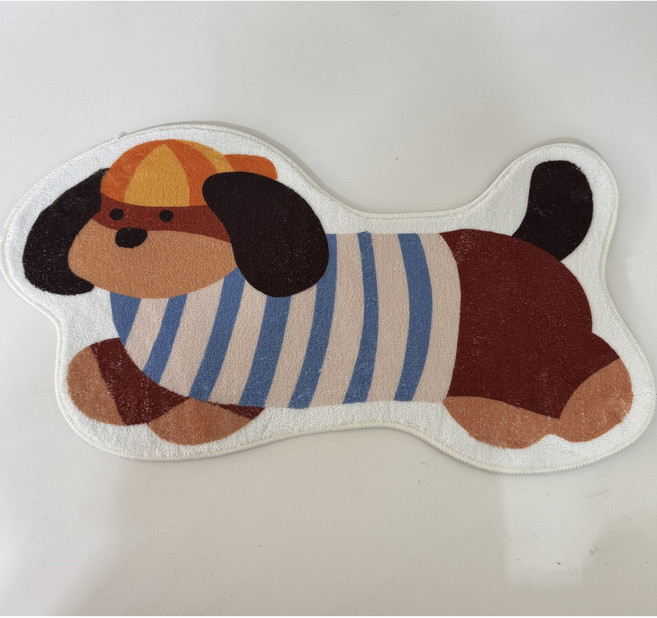 도톤앤보리 귀여운 강아지 그림 포근 발매트, 줄무늬 모양