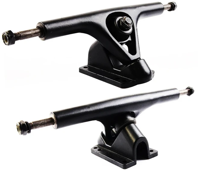 7인치 롱보드 댄싱 트럭 흑백 롱보드 트럭 P 브리지 시리즈 6홀 알루미늄 합금 페인트 코팅 트럭, 01 빠른  Mainland, 02 검정색