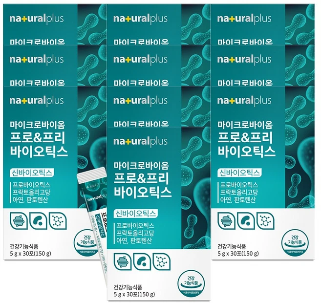 내츄럴플러스 마이크로바이옴 프로&프리 바이오틱스 유산균 30포 / 신바이오틱스 아연함유, 10개, 150g - 쿠팡