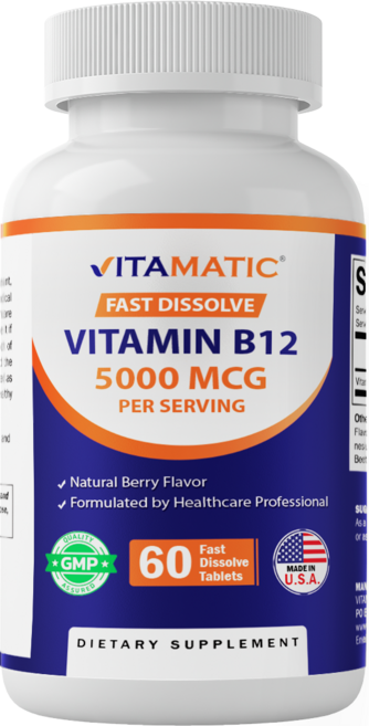 비타민 B12 5000 mcg, 2개, 60회분