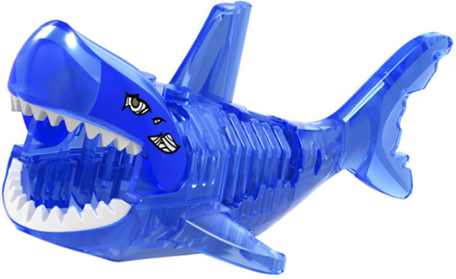 동물 호환 블럭 미니 피규어 모음, 5.투명블루좀비상어, 1개