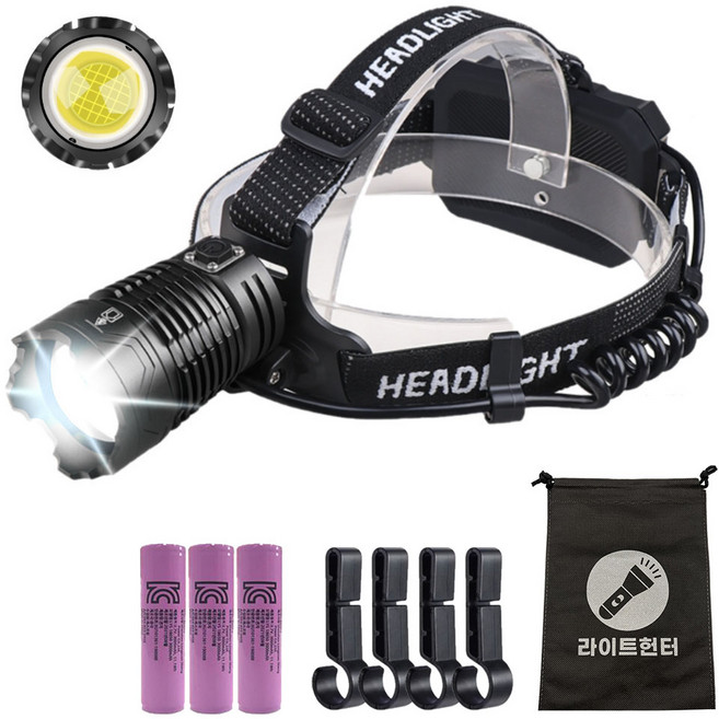 라이트헌터 헤드랜턴 XHP360 충전식 LED랜턴 C타입충전 등산 낚시 해루질 작업용, 1개