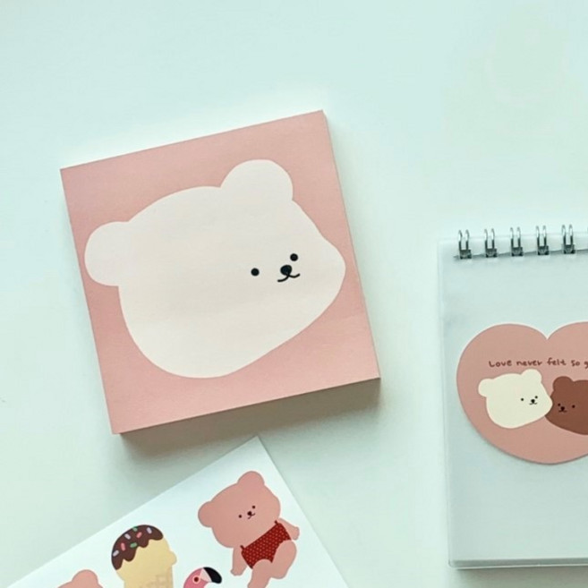 핑크 왕곰 떡메모지 (100매)