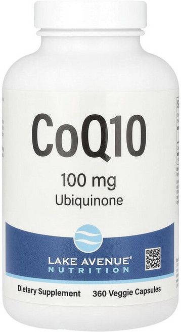 Lake Avenue Nutrition CoQ10 USP 등급 유비퀴논100mg 360정, 1개