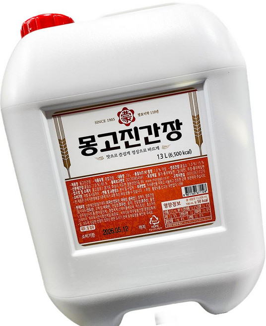몽고장유 진간장 13L 부천 몽고 업소용, 1개