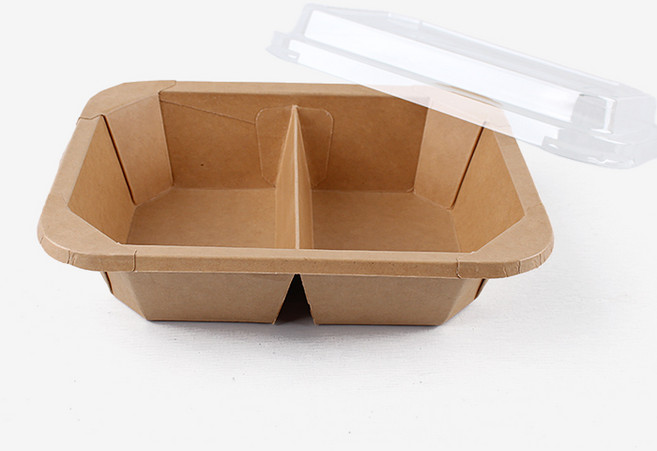 더팩컴퍼니 JH종이용기 700B (2칸) 뚜껑 300개, 1세트