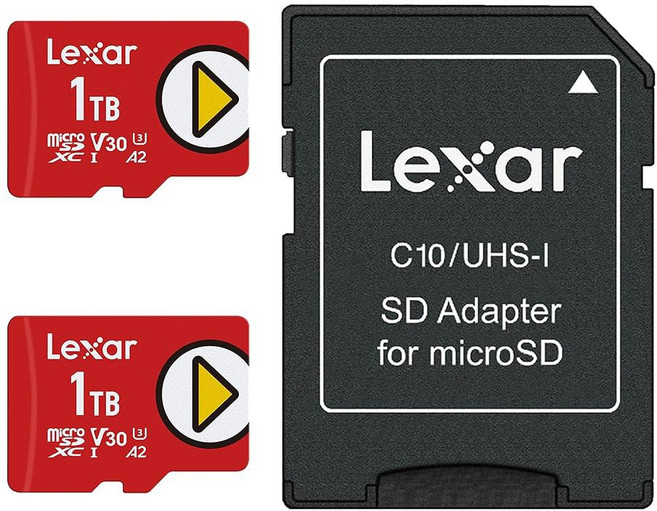 Lexar 512GB 플레이 블루 마이크로 SD 카드 UHS-I C10 U3 V30 A2 4K 최대 160MB/s microSDXC 메모리 닌텐도 스위치 1 게임, 1TB, Single, PLAY NEW GEN (205 MB/s)