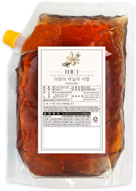 더와이 바닐라시럽 (리필용) 씨드첨가, 1개, 1L