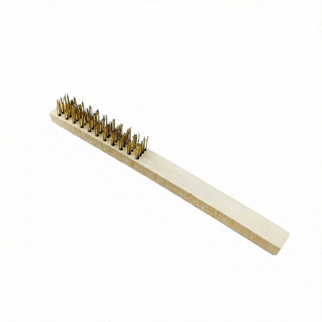 와이어브러쉬 나무자루 소 철브러쉬 녹제거 이물질제거 불판 청소솔 묵은때 철솔, 1개, 파랑