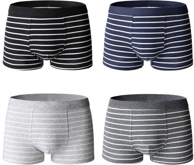 스트라이프 남자 면 팬티 세트 4종 8종 구성
