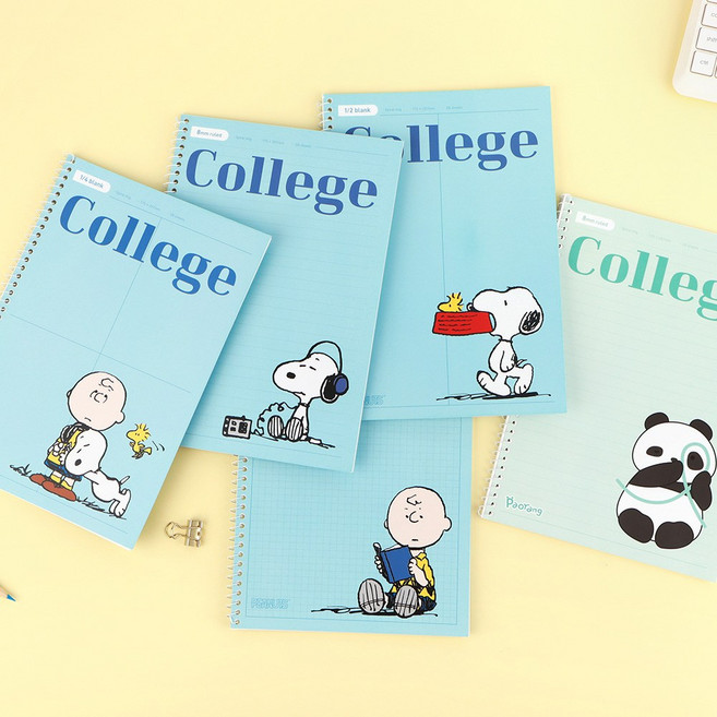 피너츠 스누피 원링노트 4종 SET + 1권추가, 5권 (8809973119113)