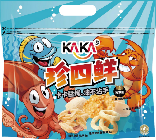 KAKA 珍四鮮海鮮綜合餅乾, 120g, 1套