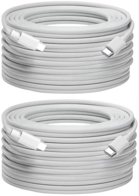 20피트 USB C to 케이블 60W 고속 충전 2팩 iPhone 16/15 Pro/Plus/Pro Max iPad mini 6/Pro 2021 Mac-Book Pro 2, 15FT, 2, 오프 화이트
