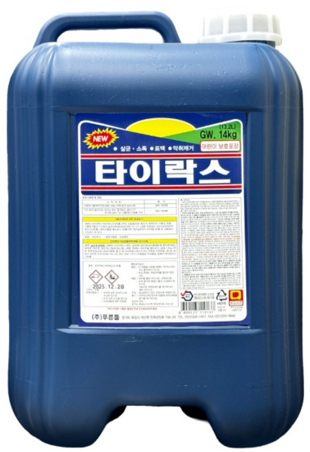 타이락스 14kg 업소용 대용량 락스 살균 소독 표백 락스 악취제거, 1개