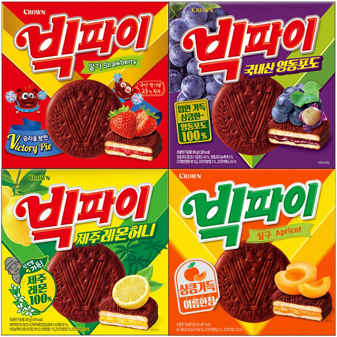 (빅파이4종세트) 살구+딸기+영동포도+제주레몬허니 1296g (324g), 324g
