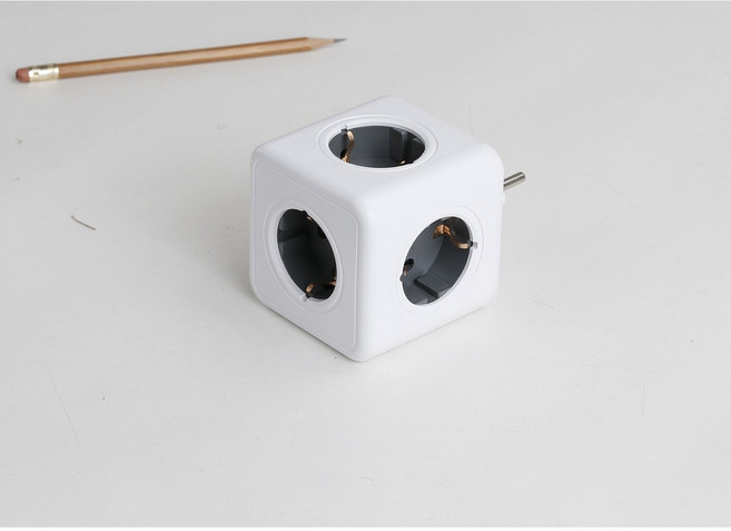 파워아트큐브v2 5구 고용량 선없는 디자인 벽 멀티탭, 1개, 화이트, 77mm