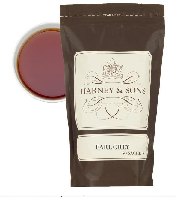 Harney & Sons 하니 앤 선스 드래곤 펄 자스민 차 50포 50포대 미국 티백, Earl Grey, 50 Count (Pack of 1), 1개, 단품