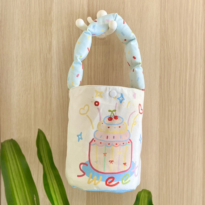 팡피 쿠션 핸들 미니 토트백 캔버스 안감