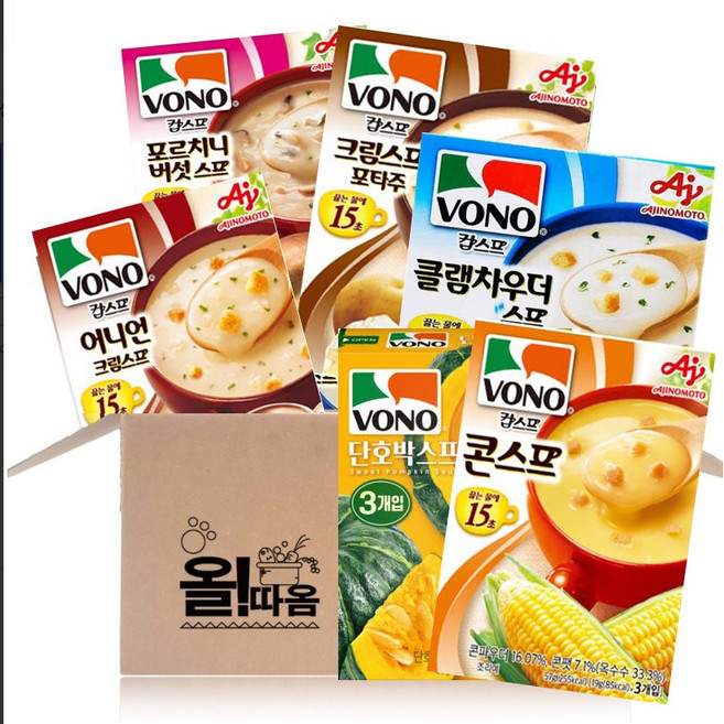 농심 보노 6종 혼합기획세트 2호(콘스프 포르치니 포타주 어니언 클램차우더 단호박), 1개