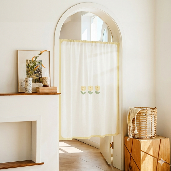 브로상회 방문 가리개 커튼봉 세트