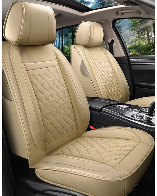 제니븐 자동차 시트커버 차량용 방석 카 보호매트 가죽 교체 SF-890 앞좌석, 1개, 베이지