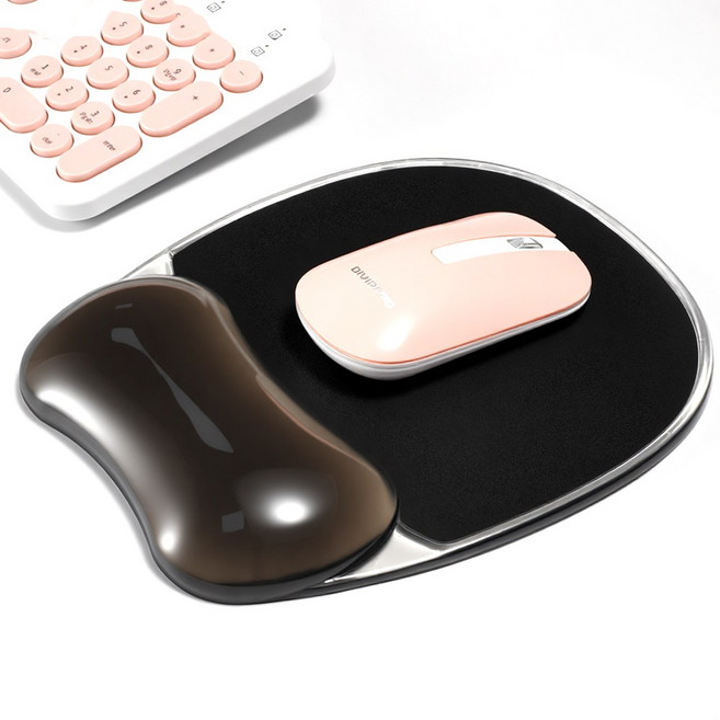 Jeernare 3D 마우스받침대 젤 마우스패드 물방울 실리콘 마우스손목받침대 손목보호 미끄럼방지, 1개, 블랙