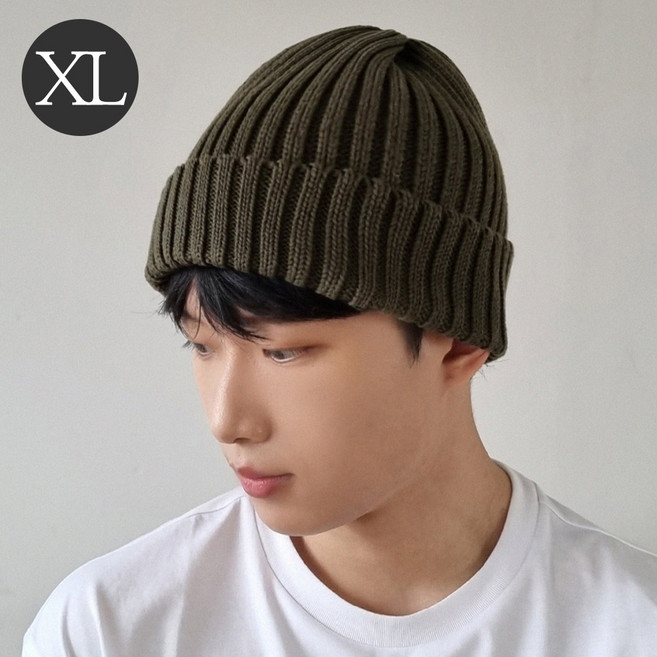 동대문모자 빅사이즈 XL 골지 무지 니트 비니 남자 여자 대두 모자