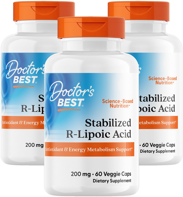닥터스베스트 스태빌라이즈드 R-리포익 애시드 200mg 베지 캡, 60정, 3개