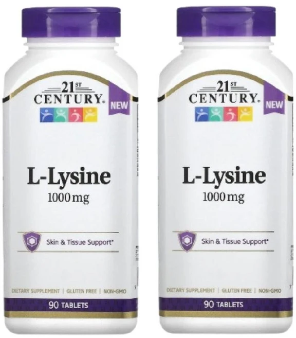 1+1 21세기센트리 라이신 1000mg 90정 리신 아르기닌 아미노산 글루텐프리 단백질, 2개 - 쿠팡