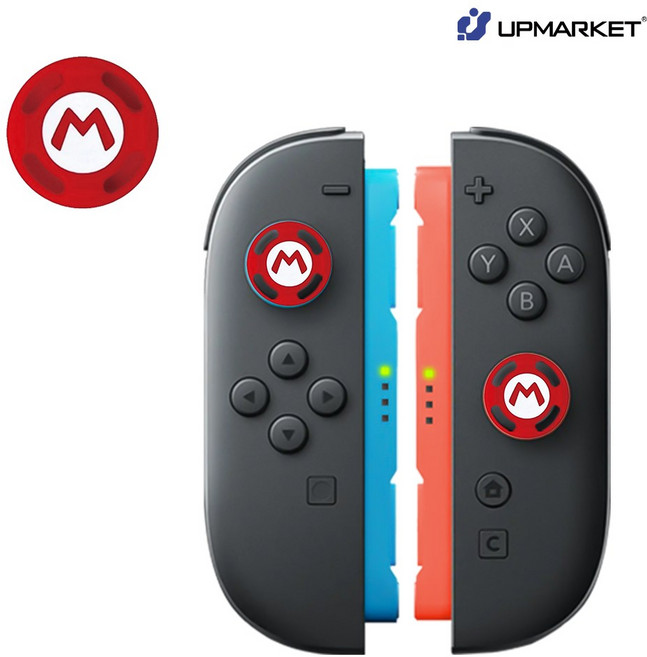 닌텐도 스위치2 조이콘 스틱커버 마리오 스틱 캡 1개단품 프로콘2 호환, 업마켓 스위치2 마리오 스틱커버, M레드 1개입