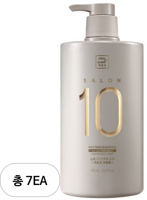 미쟝센 살롱 10 단백질 샴푸 극손상 모발용, 990ml, 7개